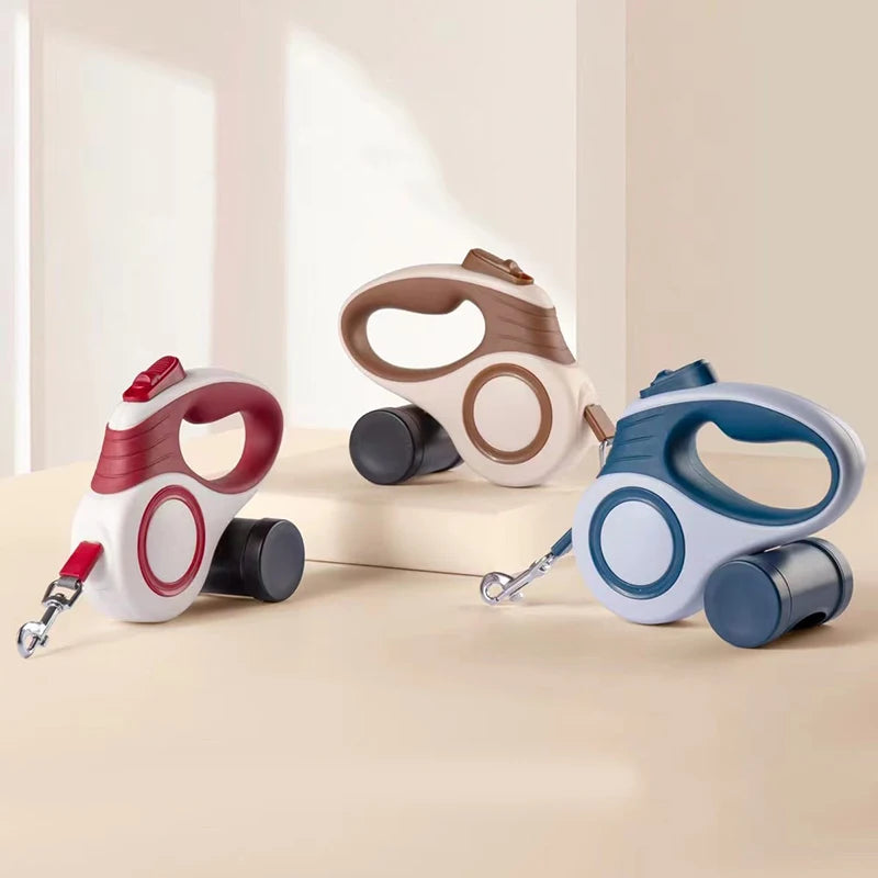 Laisse Rétractable pour Chien – ABS + TPR, 3M / 5M, Distributeur de Sacs Inclus