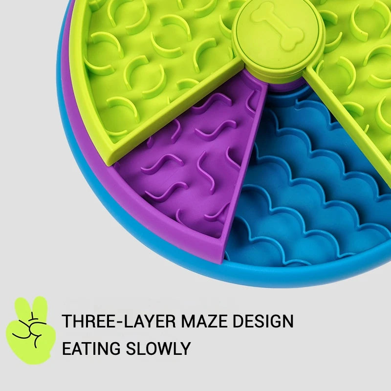 Bol À Alimentation Lente 3 Couches pour Chien & Chat – Labyrinthe Interactif