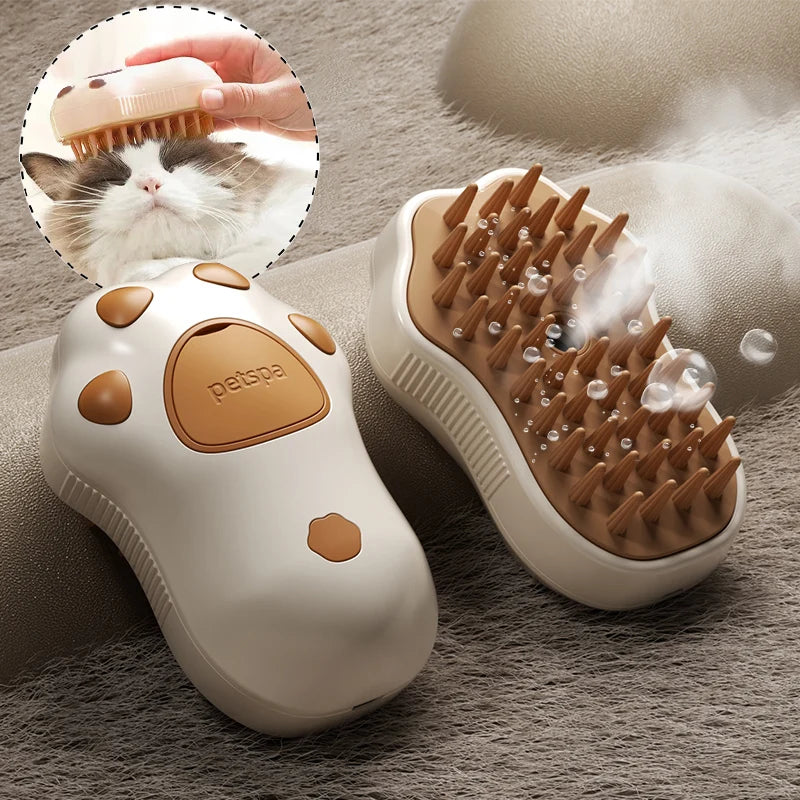 Brosse à Vapeur 3-en-1 pour Chat & Chien – Toilettage Électrique Rechargeable