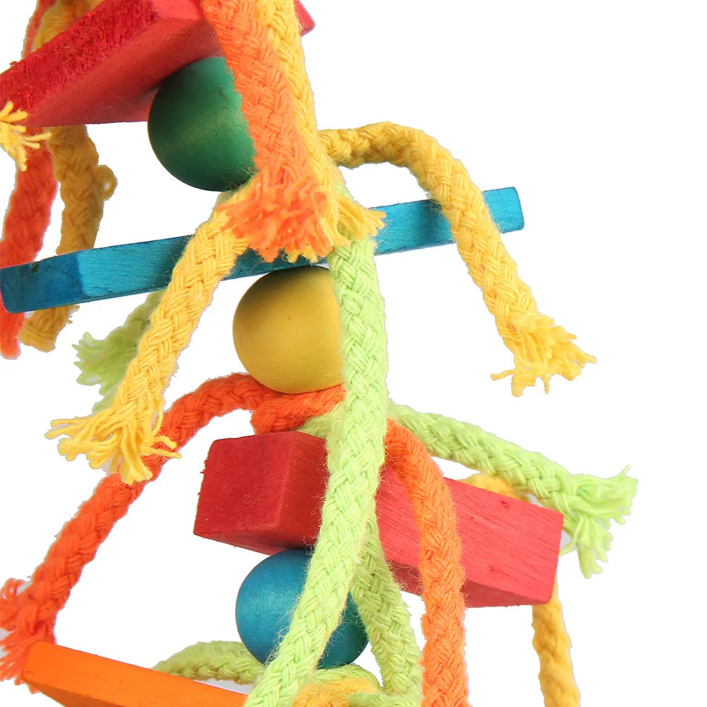 Jouet À Mâcher en Bois pour Perroquet – Blocs Colorés À Déchirer