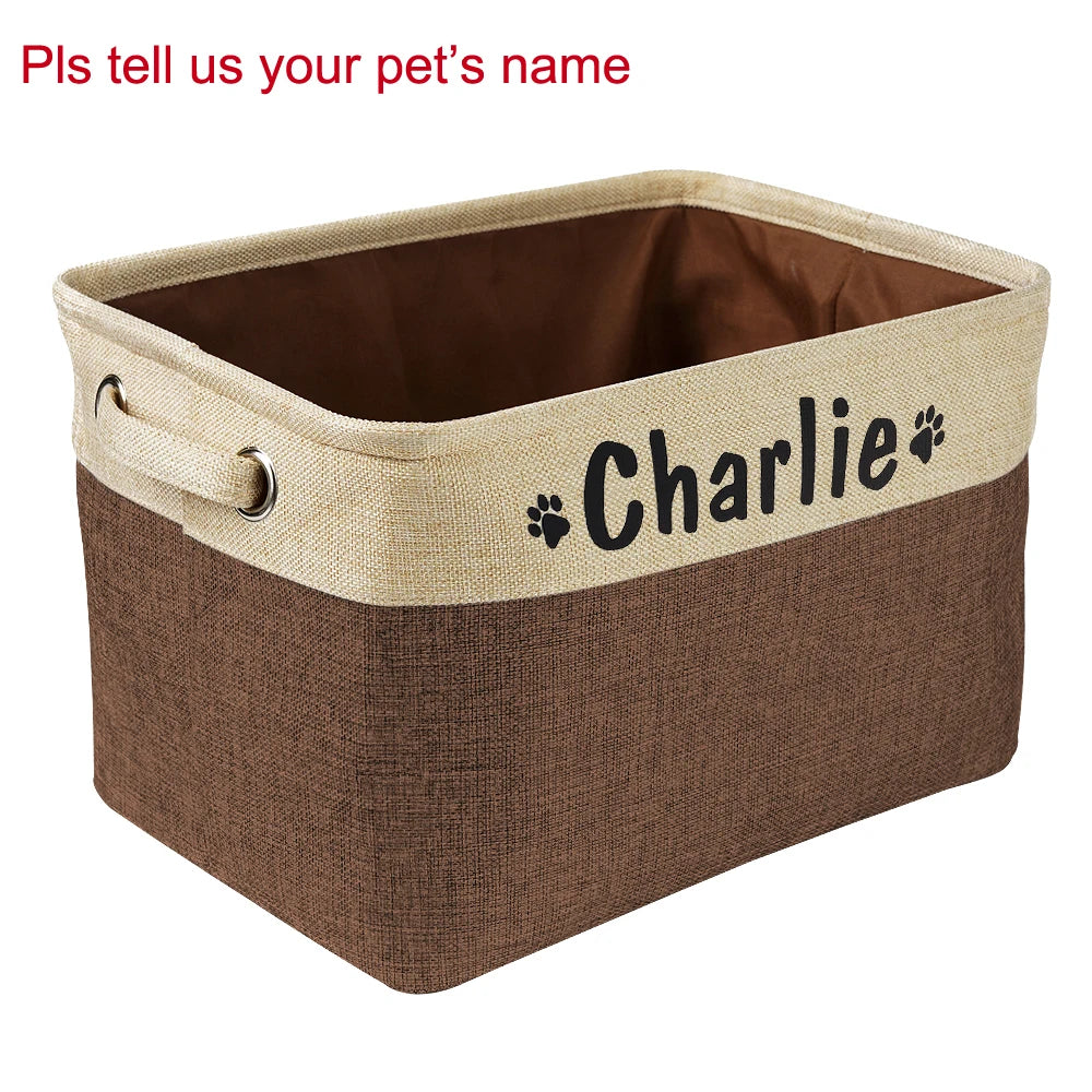 Panier de rangement personnalisé pour animaux – Nom imprimé gratuit
