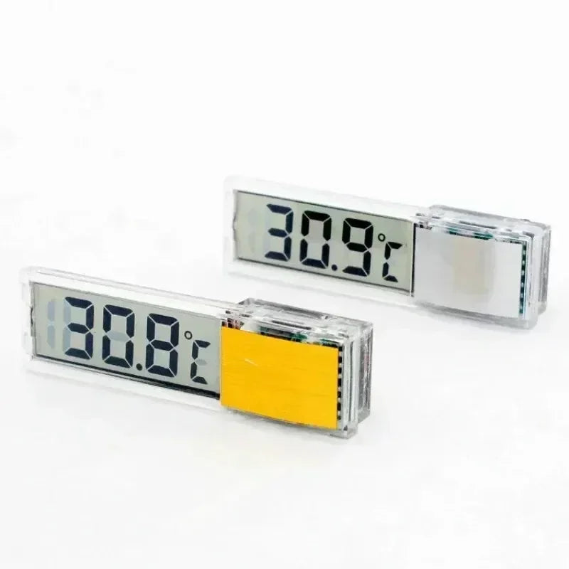 Thermomètre Digital Adhésif pour Aquarium – Affichage LCD Transparent, ±0,1°C, Or / Argent