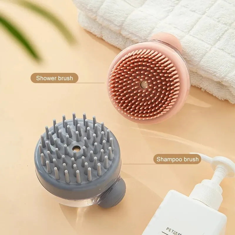 Brosse de Bain en Silicone pour Animaux | Distributeur de Shampoing & Massage Doux