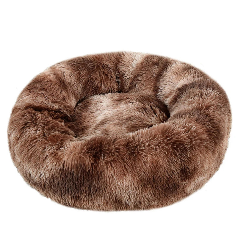 Lit rond en peluche pour chien et chat – Lavable, toutes saisons (40 à 90 cm)