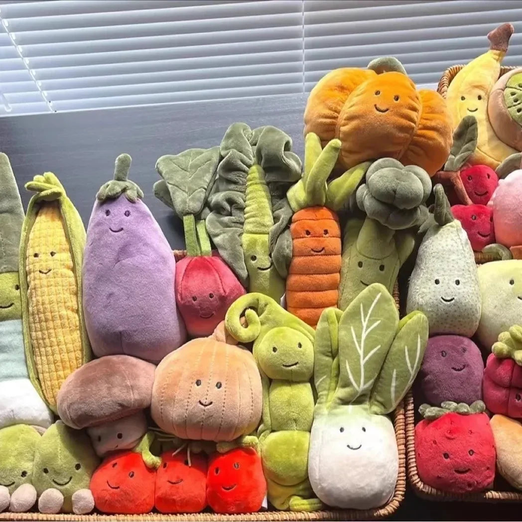 Porte-clés peluche fruits et légumes mignons – 45 modèles, idéal cadeau