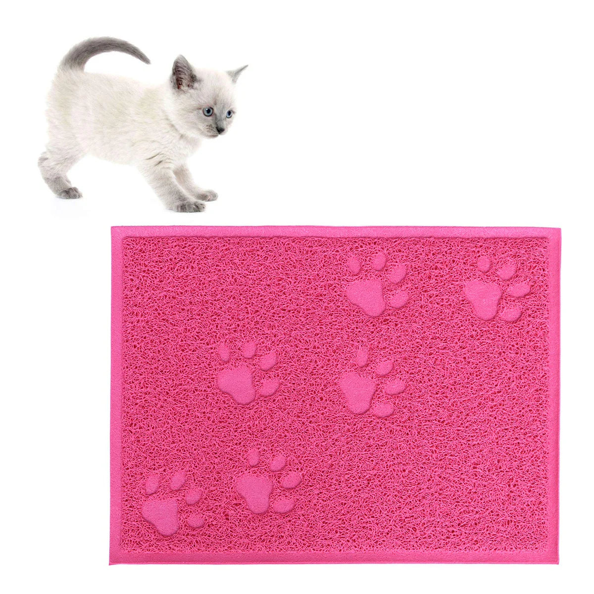 Kattenbakmat 30x40cm, gemakkelijk schoon te maken, gemaakt van waterdicht en stijlvol PVC, wasbaar en ideaal voor het reinigen van huisdieren.