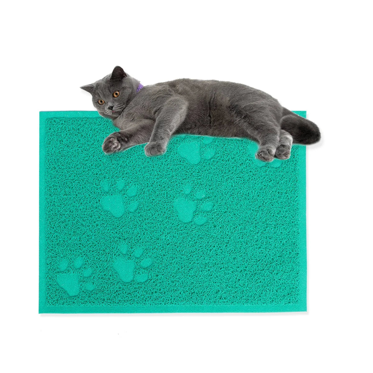 Kattenbakmat 30x40cm, gemakkelijk schoon te maken, gemaakt van waterdicht en stijlvol PVC, wasbaar en ideaal voor het reinigen van huisdieren.