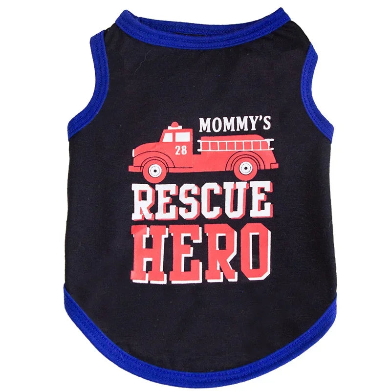 Gilet d'Été en Coton pour Chien & Chat – Motifs Imprimés, Tailles XS à XL