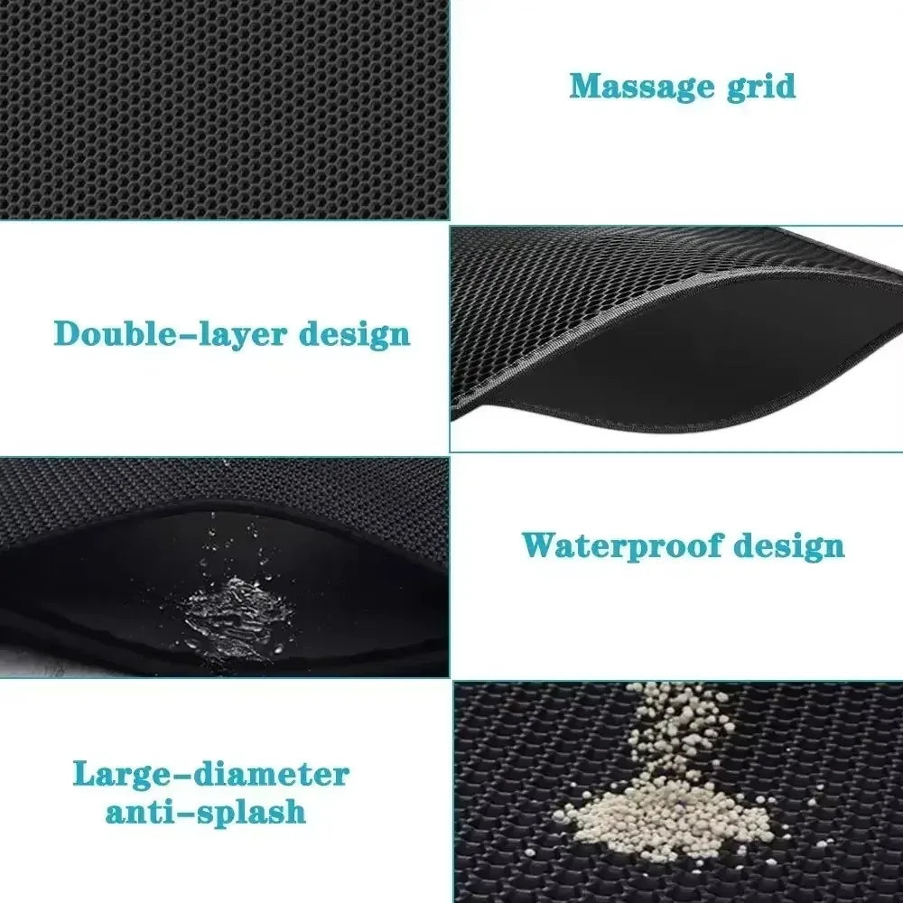 Tapis de Litière Double Couche pour Chat – Imperméable & Antidérapant