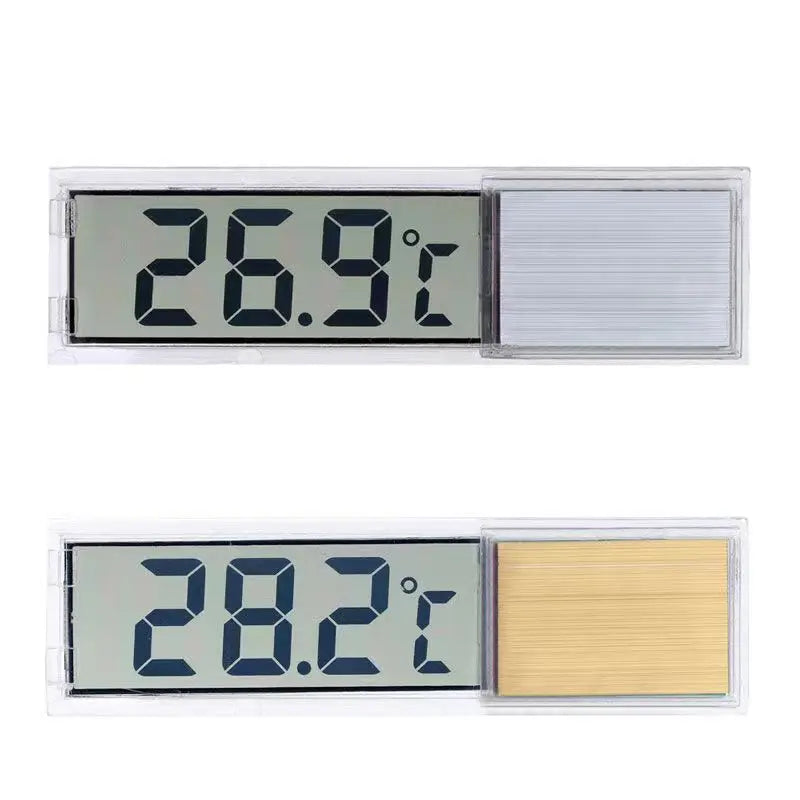 Thermomètre Digital Adhésif pour Aquarium – Affichage LCD Transparent, ±0,1°C, Or / Argent