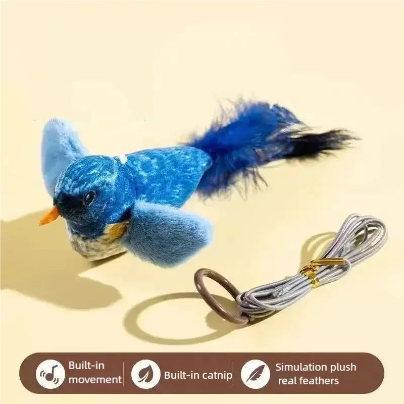 Jouet Plume Oiseau pour Chat – Son Simulé & Anti-Ennui