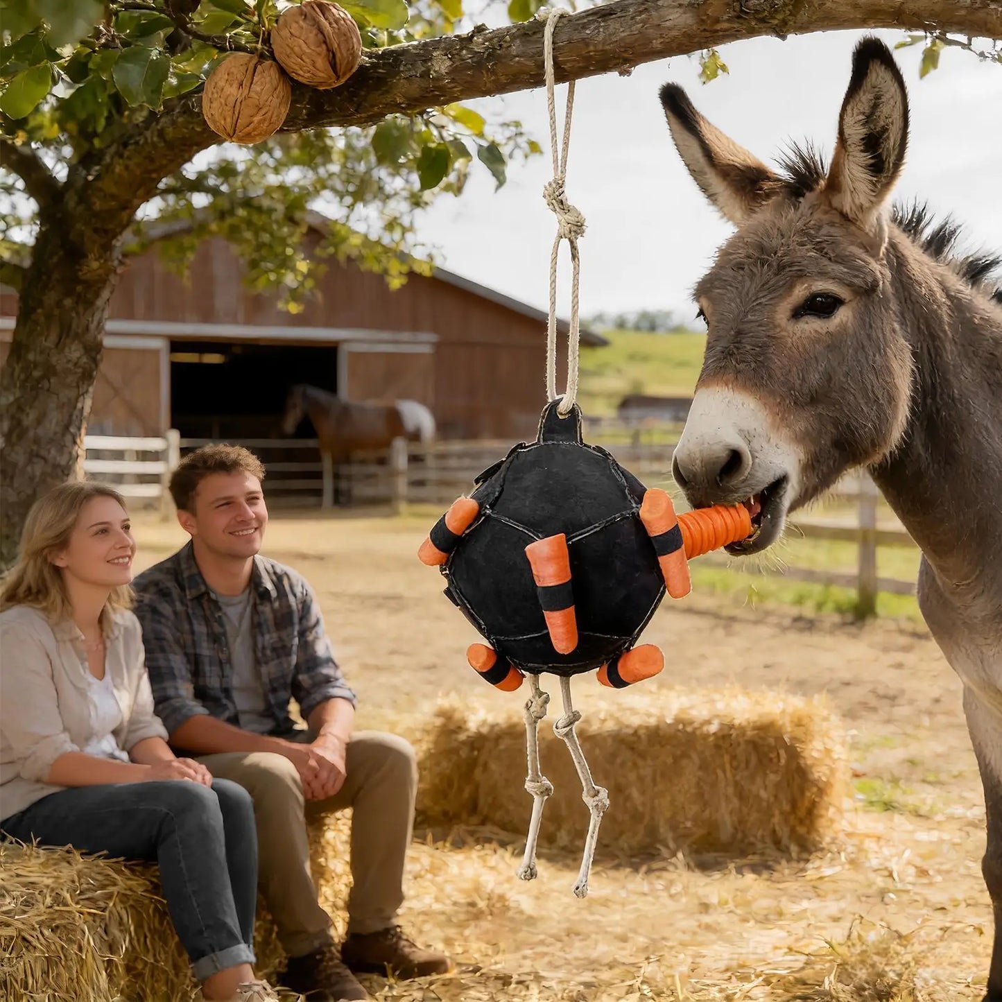 Boule de foin interactive pour cheval — Distributeur anti-ennui