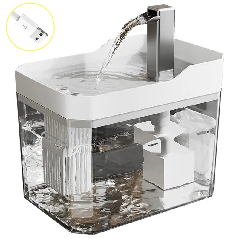 Fontaine à eau pour chat — Filtrante, circulante & rechargeable USB