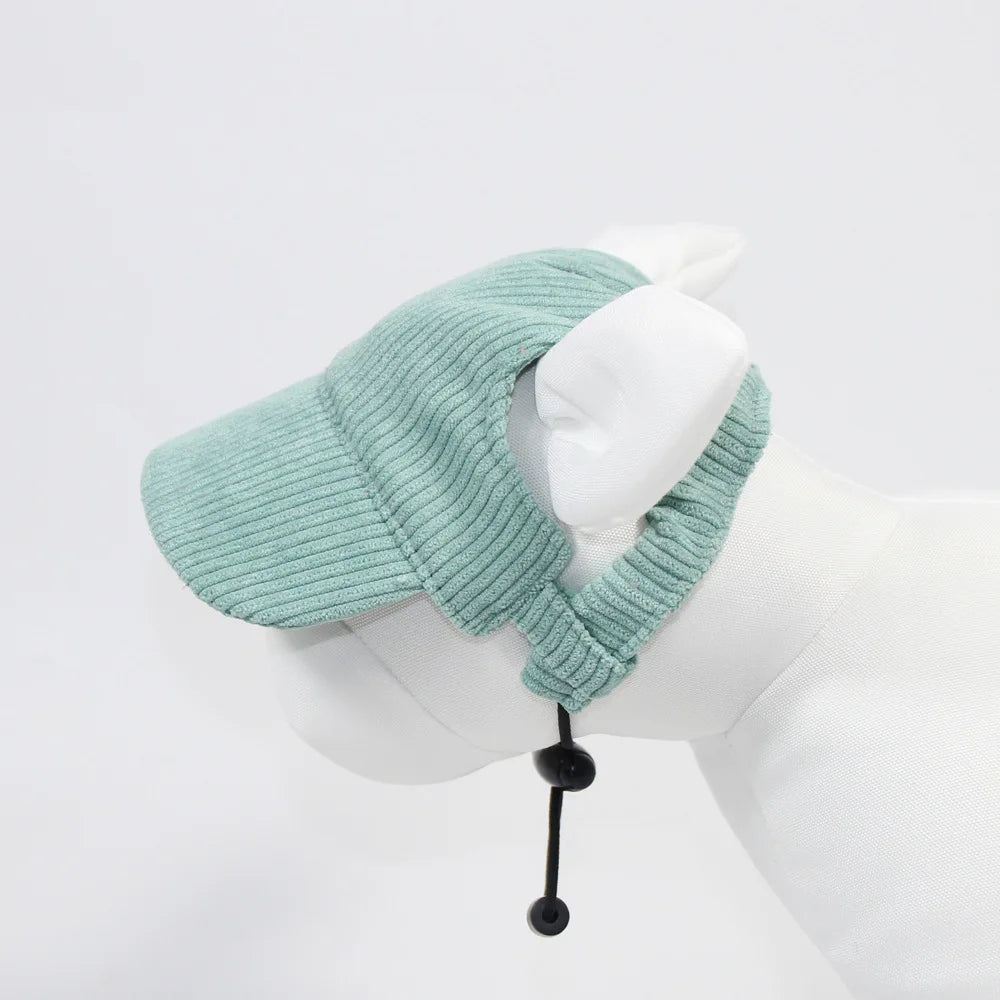 Chapeau pour Chien Anti-UV Réglable – Tailles XS à XL, Velours Côtelé