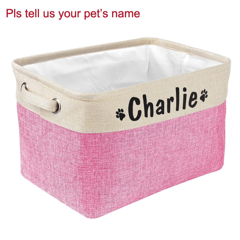 Panier de rangement personnalisé pour animaux – Nom imprimé gratuit