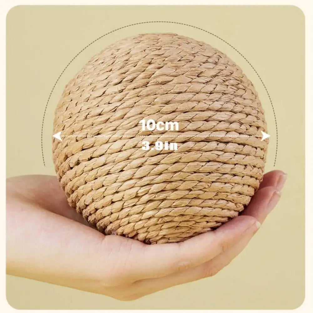 Balle à griffer interactive en sisal pour chatons, jouet anti-morsure, 10 cm, super grosse balle sonore pour chats, accessoires pour animaux de compagnie