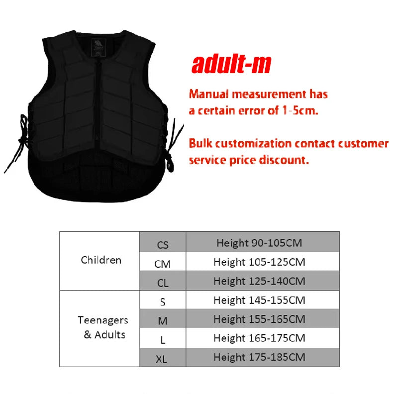 Gilet de Protection Équestre – Rembourrage EVA Anti-Choc, Respirant, Adulte & Enfant