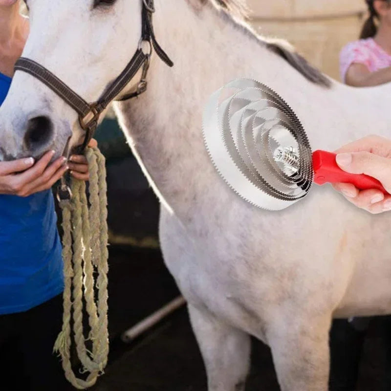 Paarden Rosborstel met tanden, zweetmes, jeukhark, krabber, veekam, kam met tanden, huisdierhaarverwijderaar, reinigingsborstel