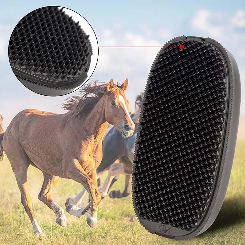 Brosse de massage et épilation pour cheval