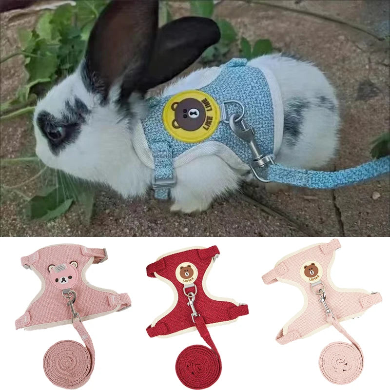 Harnais et laisse dessin animé pour chat et lapin