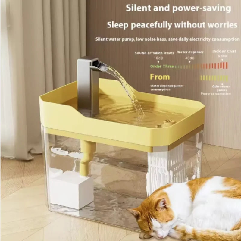 Fontaine à eau pour chat — Filtrante, circulante & rechargeable USB