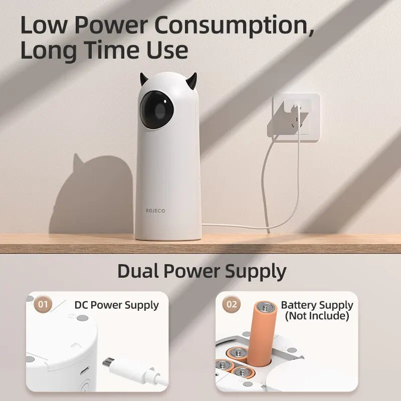 Jouet Laser LED Automatique pour Chat – Pointeur Interactif Intelligent ROJECO, Blanc