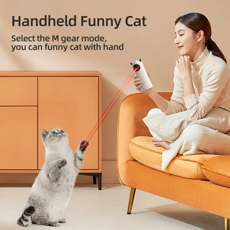 Jouet Laser LED Automatique pour Chat – Pointeur Interactif Intelligent ROJECO, Blanc
