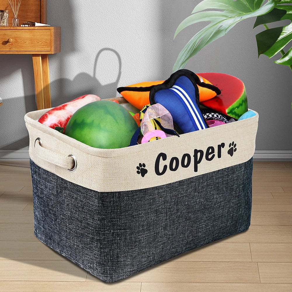 Panier de rangement personnalisé pour animaux – Nom imprimé gratuit