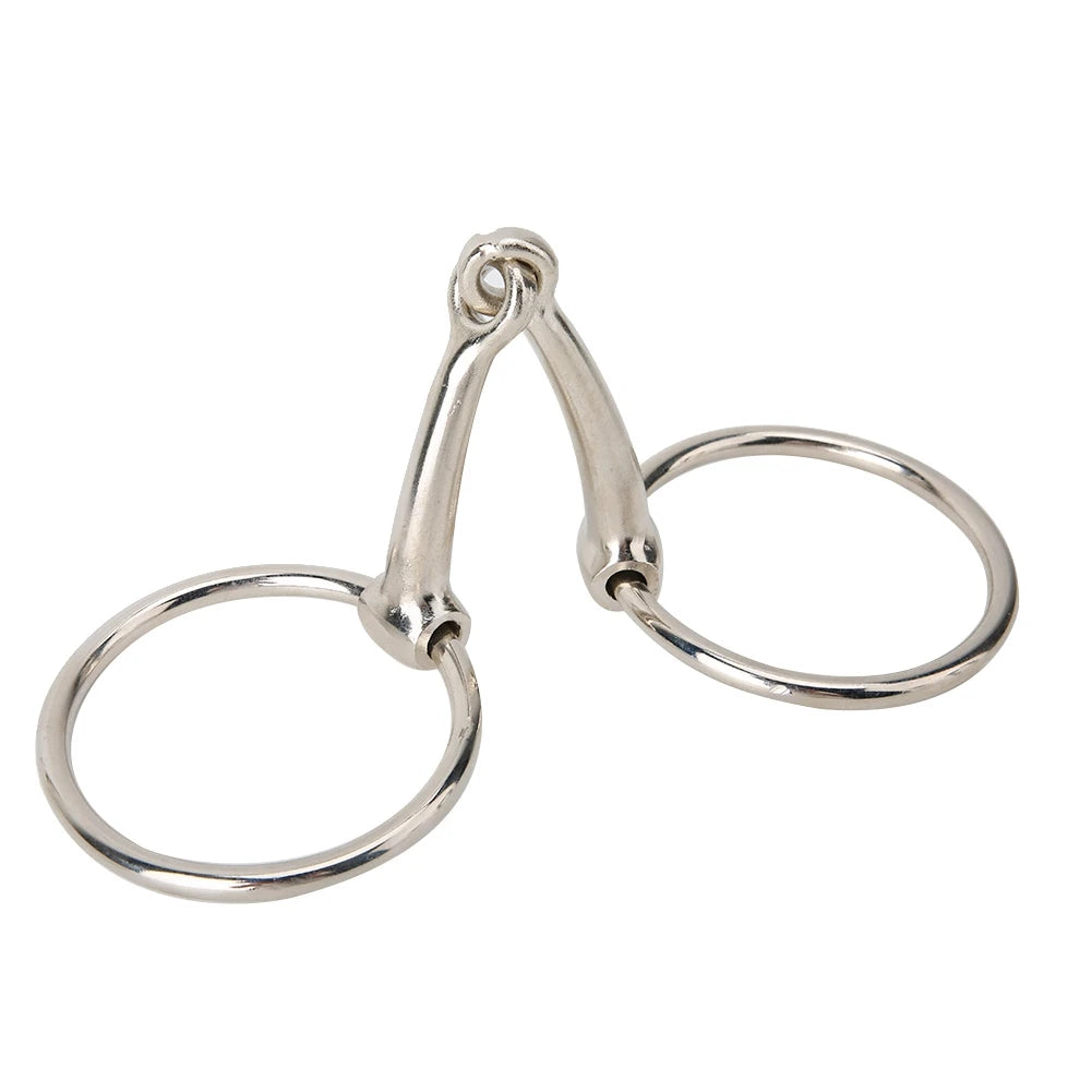 Mors snaffle à anneau en fer – Bouche articulée creuse pour cheval
