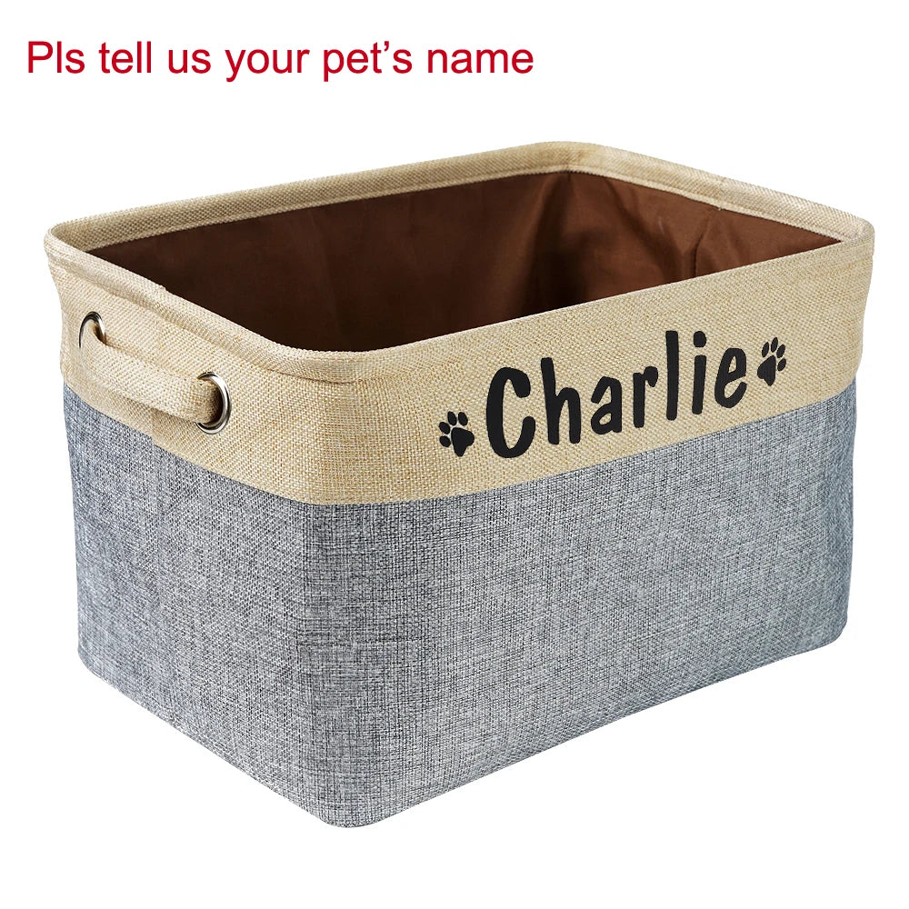 Panier de rangement personnalisé pour animaux – Nom imprimé gratuit