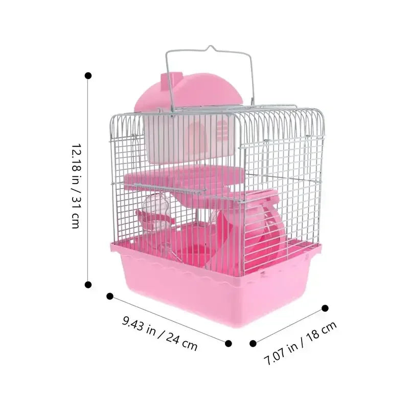 Cage Maison pour Hamster & Petits Rongeurs – Design Créatif Double Couche