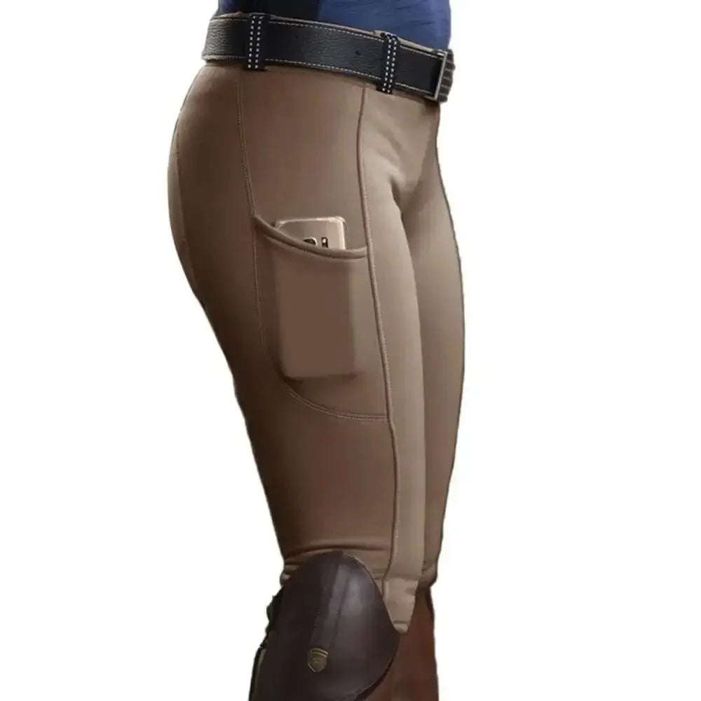 Pantalon d'équitation slim SIRENXI – Extensible, anti-boulochage & poche téléphone