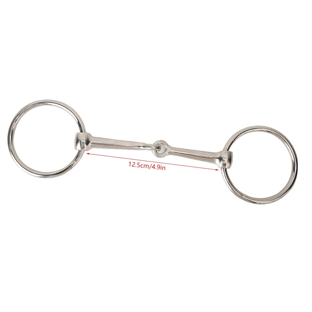 Mors snaffle à anneau en fer – Bouche articulée creuse pour cheval