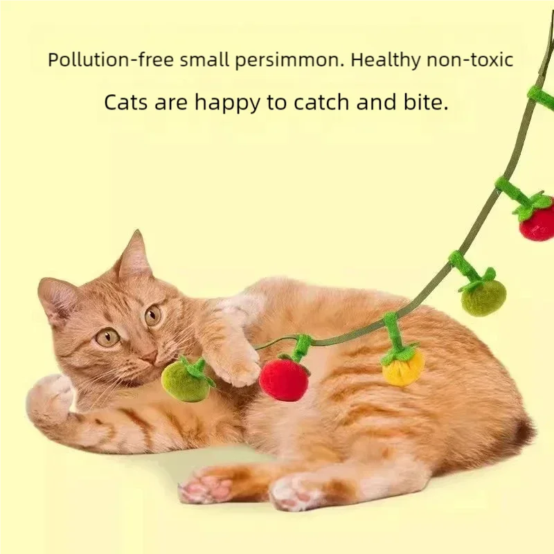 Jouet Tomate pour Chat — Ficelle avec Clochette & Herbe à Chat, Lot de 1, 3 ou 5