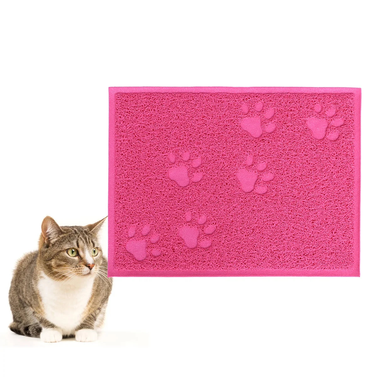 Kattenbakmat 30x40cm, gemakkelijk schoon te maken, gemaakt van waterdicht en stijlvol PVC, wasbaar en ideaal voor het reinigen van huisdieren.
