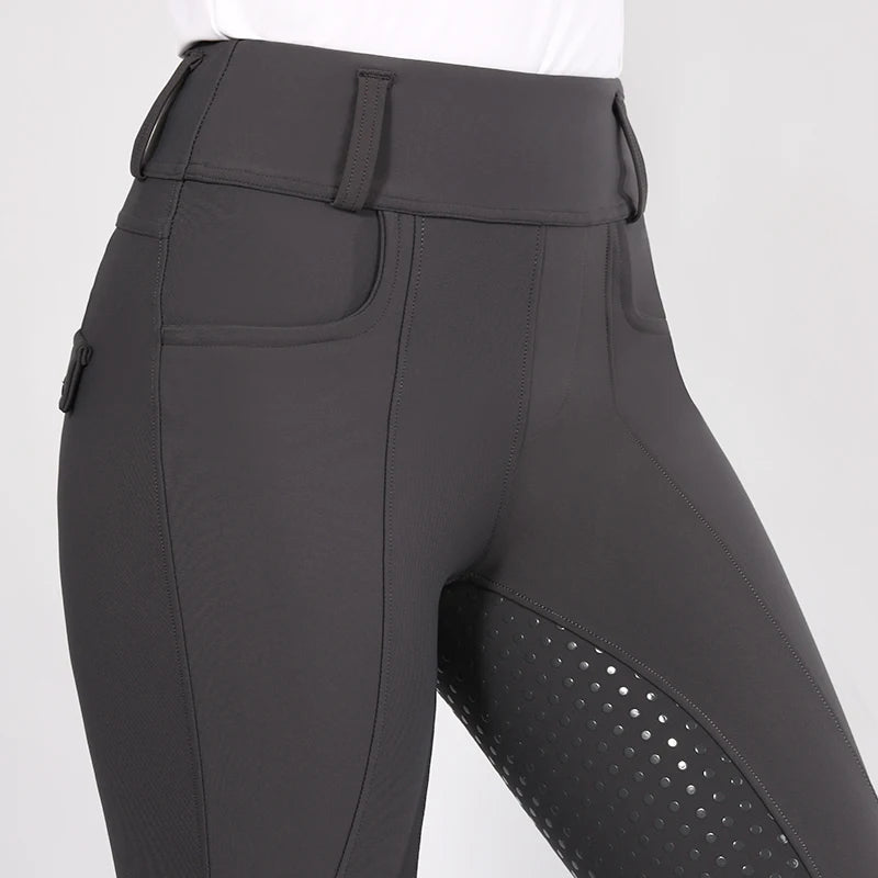 MXLLINA Rijlegging Dames Sportlegging Full Silicone 4-Weg Stretch Paardrijbroek met Telefoonzak Kleding