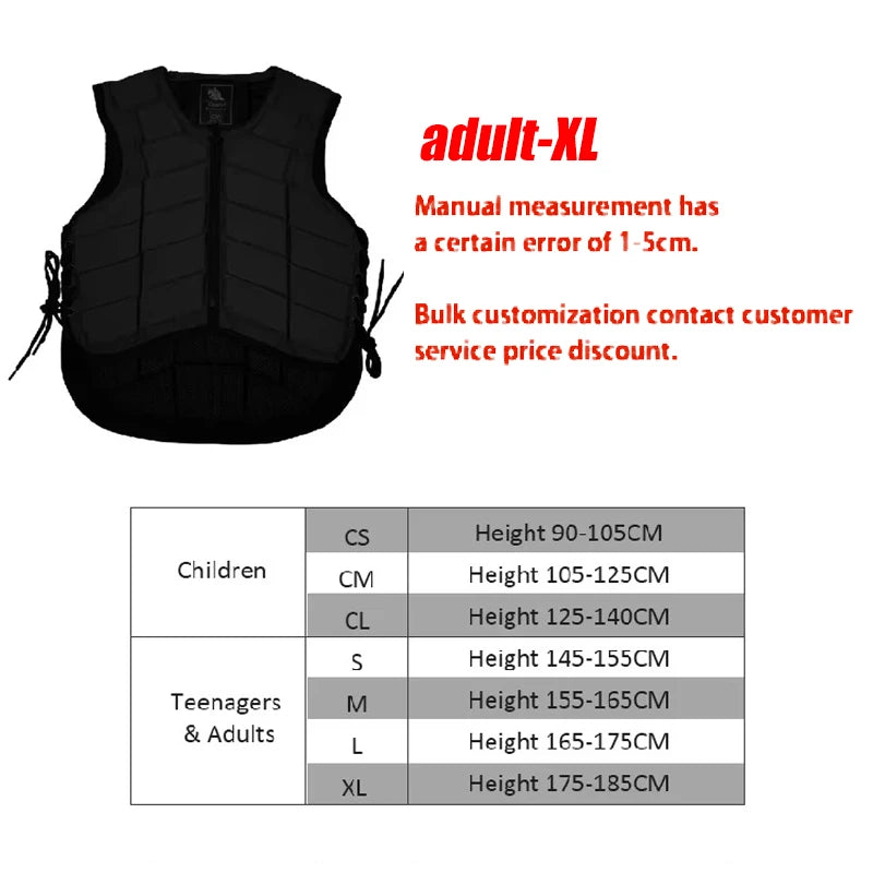Gilet de Protection Équestre – Rembourrage EVA Anti-Choc, Respirant, Adulte & Enfant