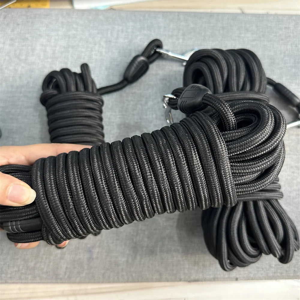 Longue Laisse de Dressage en Nylon pour Chien – 5M / 10M / 15M, Mousqueton Métal