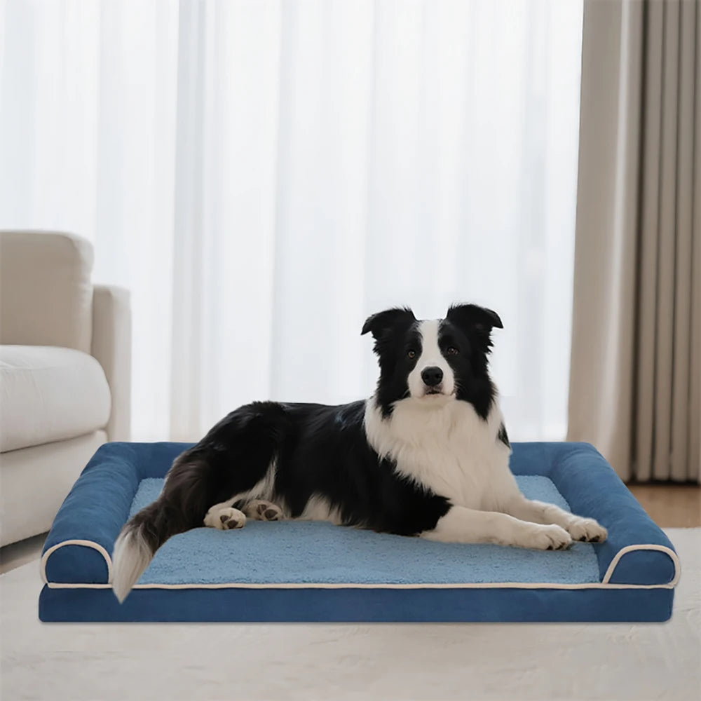 Lit Orthopédique À Mémoire de Forme pour Chien & Chat — Polaire Douce, 4 Tailles