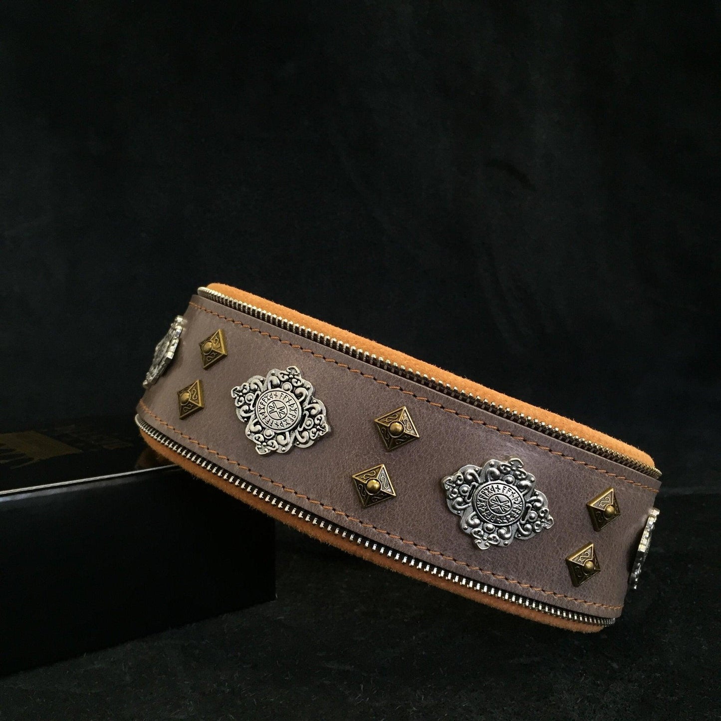 Collier pour chien gris « Aztec »